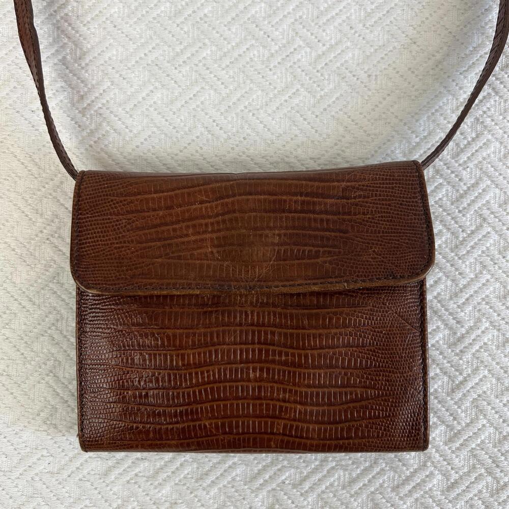 Vintage Pravo Women's Genuine Leather Brown Crossbody Bag Purse Belt Fanny